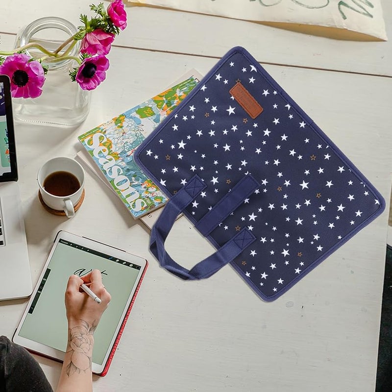 HANABASS Oxford Cloth Expanding File Folder A4 Document Storage Bag Organizer Multi Pocket Holder Star Pattern - Image 5